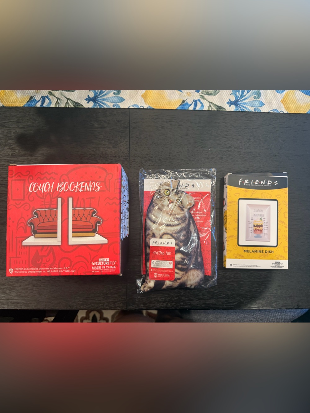 FRIENDS Small Jewelry Dish, Smelly cat microwavable teddy, Couch bookends